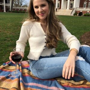 Free people cropped cream sweater